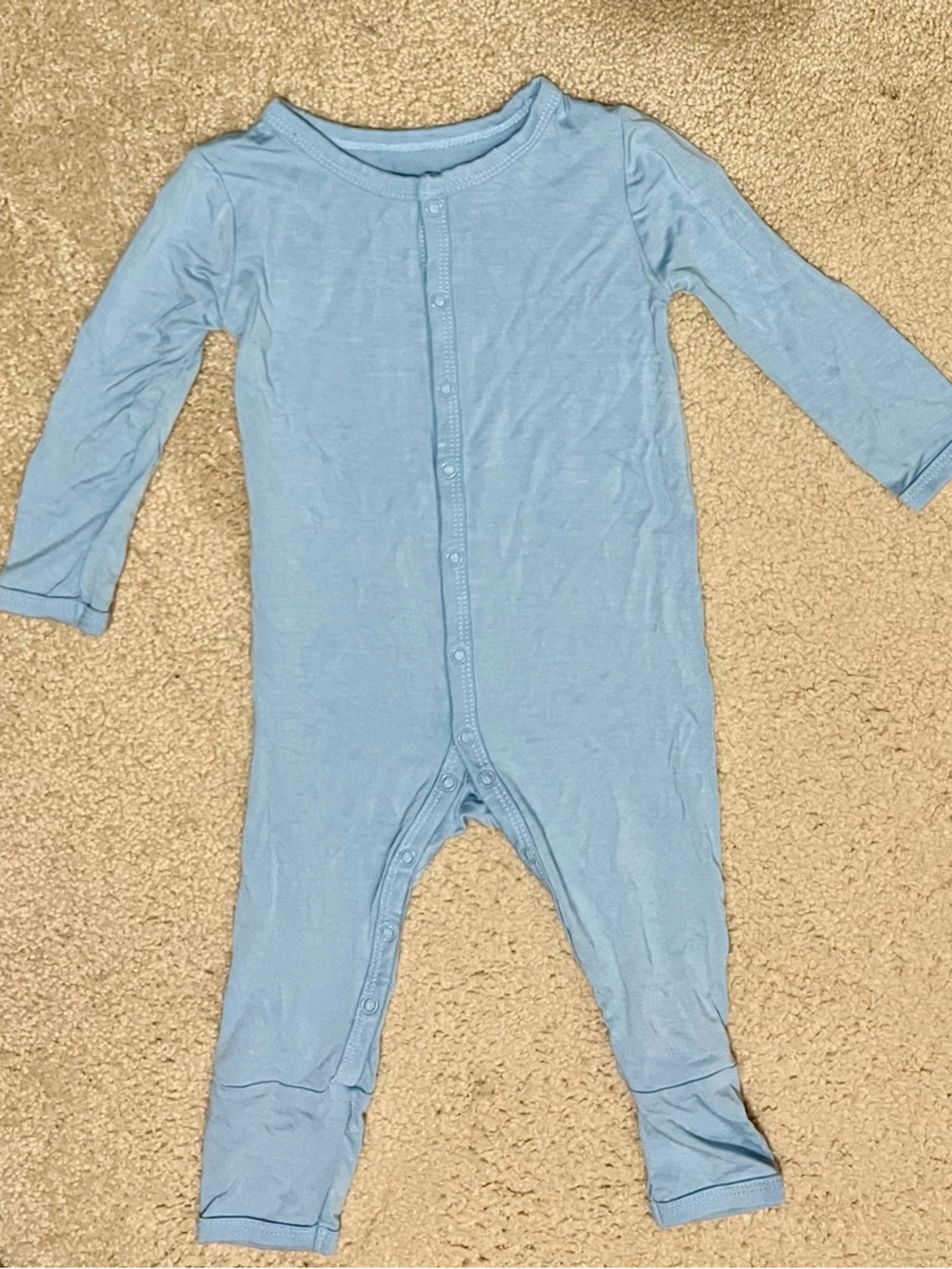 Kyte BABY Light Blue Snap Romper Pajamas